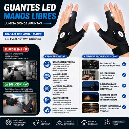LuxHand | Guante Linterna LED Manos Libres para Trabajo